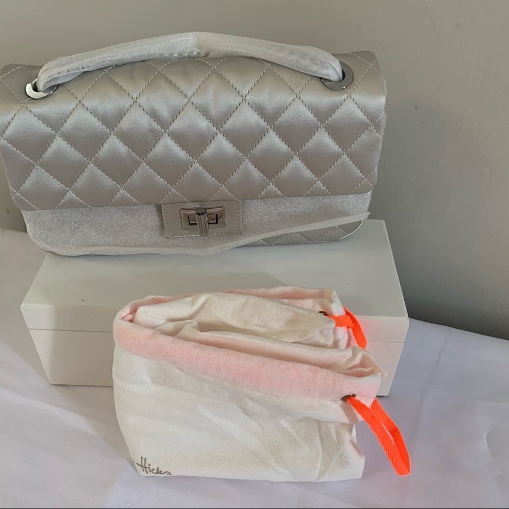 India Hicks Countess Bag - Silver - NWT